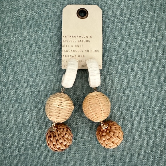 Anthropologie Jewelry - NEW Anthropologie Raffia Bulb Earrings